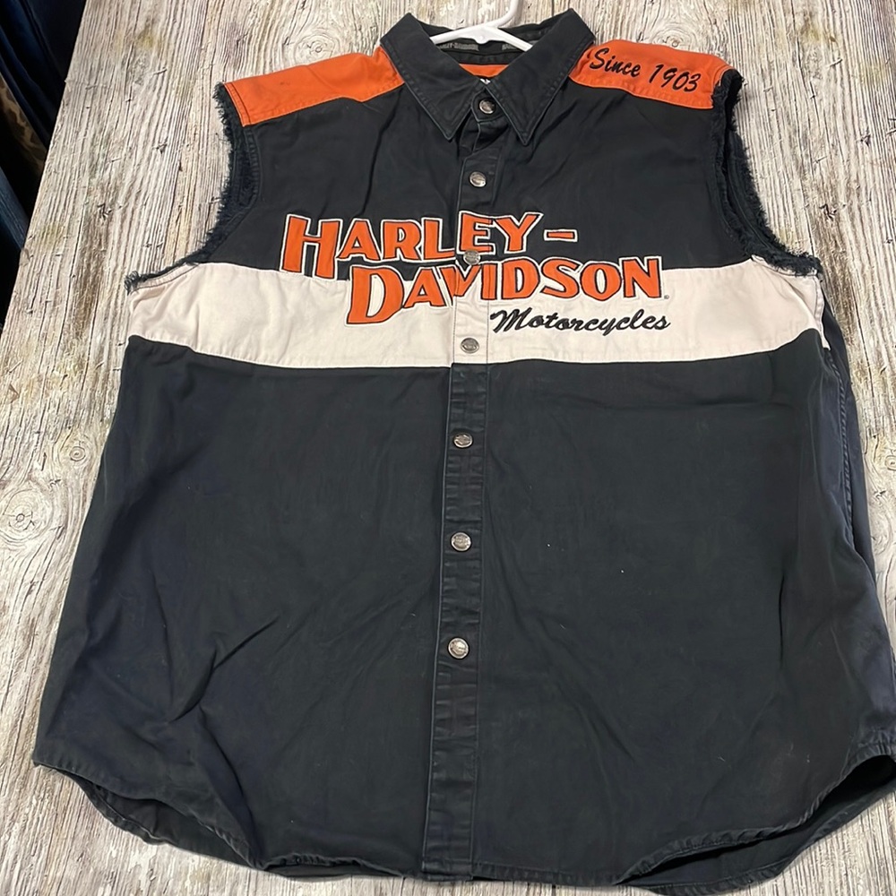 Vintage Harely Davidson Blowout Cutoff Cotton Vest Size xl Great Condition RARE